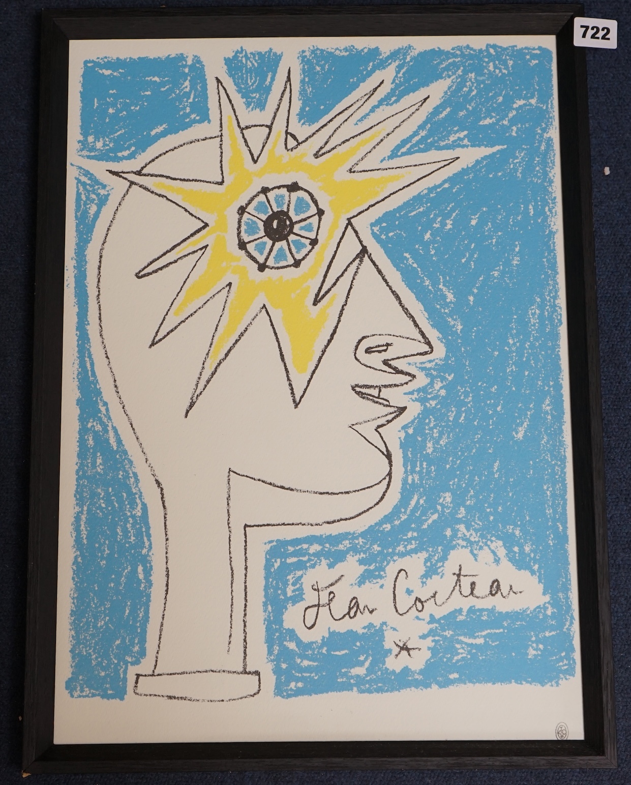 Jean Cocteau (French, 1889-1963), colour lithograph on wove paper, 'Le Profil, Oeil à L'Etoile', un-numbered edition of 200, dated 1960, unsigned, sheet, 49 x 35cm. Condition - good